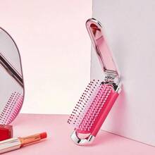 Lược gấp gọn MINISO Barbie Series Sunshine - Kết hợp màu hồng và ánh kim thời trang, thiết kế đa chức năng, dễ dàng gỡ rối tóc, phù hợp cho nhiều dịp khác nhau (1 chiếc) - Hồng - Xem 2