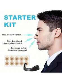 60/10/件磁性鼻呼吸扩张器套装鼻扩张器促进氧气摄入呼吸补充鼻夹鼻贴减少打鼾 - 彩色 - 查看 4