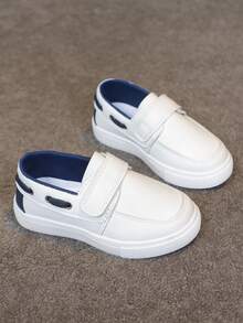 Children's New Fashionable Casual Shoes With British Style, Soft Rubber Soles, Comfortable And Breathable, Suitable For Daily Activities, Playing, Walking, Traveling, Outdoor, Cycling - White - View 1
