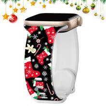 Christmas Band For Apple Watch 46mm 40mm 41mm 42mm 44mm 45mm 49mm 38mm, Soft Sport Silicone Replacement Strap For Series Ultra 10 9 8 7 6 5 4 3 2 1 SE - 42 44 45 49/46mm series 10 - View 17