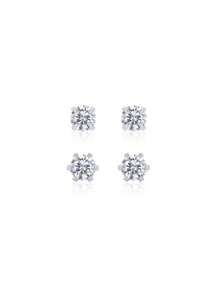 1 对 925 纯银莫桑石耳环，适合母亲节、情人节、结婚纪念日、生日的女性珠宝礼物