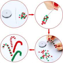 300pcs 1cm Transparent Bone Shaped Bead Triangle Shaped Beads Christmas Fun Christmas Theme Beads, Christmas Bead Kit - DIY Flower Garlands, Bells, And Tree Decorations, Acrylic Decorative Beads For Holiday Decoration