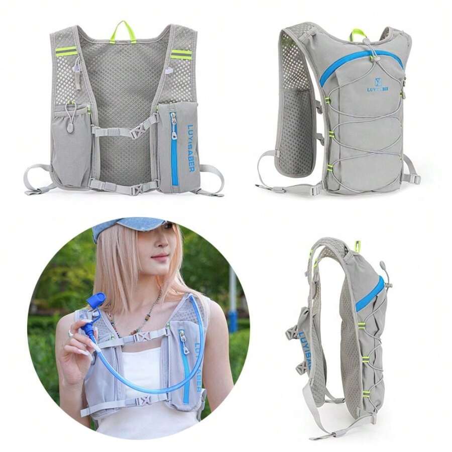 2L Marathon Hydrating Backpack With Rescue Whistle Breathable Ultralight Running Bag Hydration Vest For Riding Bike Jogging Reflective Water Vest - Multicolor - View 1