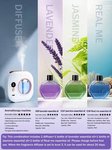 1 pieza Difusor de aromaterapia eléctrico portátil de 50ml - Recargable por USB, 5 modos de temporizador y 6 fragancias (Lavanda), Diseño de montaje en pared/escritorio Ambientador para el hogar/coche - Blanco - Ver 21