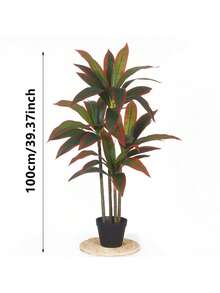 1pc Large Artificial Brazilian Pine Tree Green Plant Fake Potted, Green & Red Pine Tree Floor Standing Decor, Suitable For Indoor Decoration, Fresh And Comfortable Viewing - Multicolor - View 8