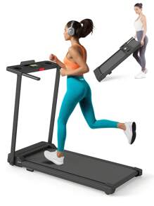 Portable Foldable Treadmill, 3.0-Horsepower Small Home And Office Treadmill, With A Load Capacity Of 300 Pounds, A Walking Treadmill With Handrails, Foldable Treadmill, Equipped With An LED Display, No Battery Required