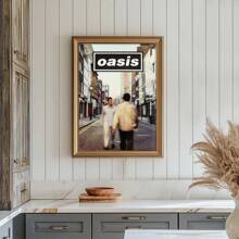 1pc Canvas Wall Art Poster Inspired By The Oasis Album, Features Bright Colors Like Sky Blue, Ginger Yellow, Mixed Shades, White, Pink, And Black. It'S An Decor Piece Perfect For Music Lovers In Living Rooms And Bedrooms.Canvas Wall Art,Posters For Room,Home Decor,Room Decor Aesthetic,Room Decoration Stuff.Optional Frame - 1pc - View 11
