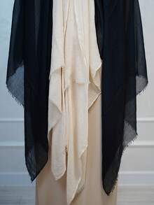 1 chiếc khăn choàng hijab modal dài mềm mại, nhẹ, màu trơn cỡ lớn dành cho nữ, mùa thu/đông - Nhiều màu - Xem 2