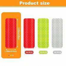 30 Pcs Reflective Stickers, Warning Safety Reflective Sticker, 1.18 X 3.25 Inch Waterproof Night Visibility Sticker For Bicycles, Motorcycles, Clothing, Trailers, Helmet