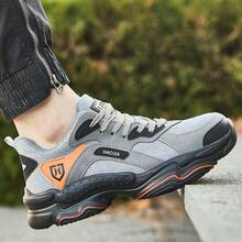 Steel Toe Sneakers For Men Shoes Comfortable Puncture Proof Slip-Resistant Work Shoes - Grey - View 6