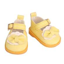 MSYO 1双14英寸美国娃娃鞋，可爱毛绒蝴蝶结皮鞋，时尚百搭公主休闲鞋，娃娃配件，适合作为小女孩的生日/节日/万圣节礼物 - 彩色 - 查看 7