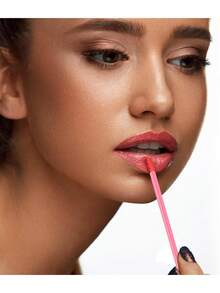 50/200支装一次性唇刷，柔软无绒唇彩涂抹器，化妆工具（粉色） - 彩色 - 查看 5