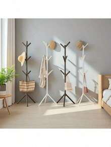 6/9 Pcs Minimalist Wall-Mounted Coat Rack, Tree Branch Style Freestanding Clothes And Hat Rack, Easy-To-Use Independent Hanger - High Stability Portable Storage Rack, Adjustable Height, Plastic Material, Elegant And Practical Branching Design, Suitable For Bedroom Clothing Storage, Suitable For Home, Dorm, Bedroom And Foyer Storage | Modern Style. Suitable For Hanging Clothes, Hats And Bags, Living Room, Bedroom, Home Office - Multicolor - View 3
