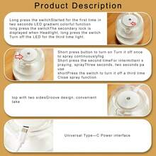 مرطب هواء صغير سعة 650 مل، جهاز نشر الزيوت الأساسية للمنزل والغرفة، جهاز تبخير مع إضاءة ليلية ملونة، مرطب هواء USB محمول، جهاز نشر الزيوت الأساسية مع إضاءة ملونة - الأسود - مشاهدة 7