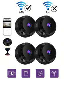 GENAI 1/2/4pcs Mini Spy Camera, 2.4G Wireless WiFi Hidden Camera 720P Full HD, Hidden Cameras With Motion Detection, Security Nanny Camera For Home/Office - Multicolor - View 2