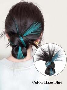 合成爪夹羽毛羽毛头蓬松丸子头蟹夹假发抓夹高马尾发饰发髻 - 彩色 - 查看 11
