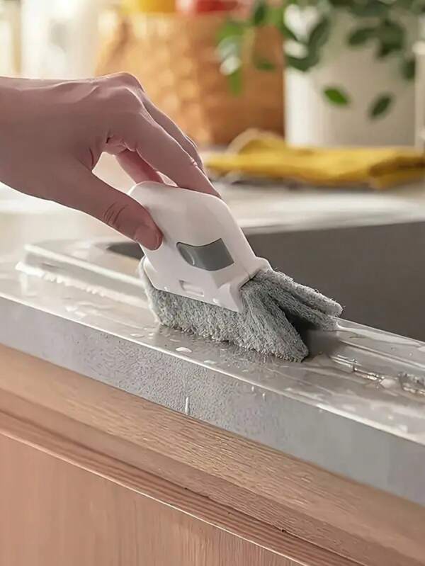 Escova de limpeza portátil multifuncional de 1 peça, adequada para janelas, portas e cozinha - ferramenta para ranhuras e fendas fácil de usar, espanador doméstico reutilizável