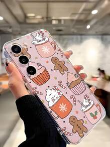 1 pieza Funda de teléfono suave con diseño de hombre de jengibre navideño compatible con iPhone, Honor, Redmi, Galaxy A04e/12/A13/A14/A34/A50/A52/A53/A54/S21/S22/S23/S24/S25/S25Ultra, 6A/7A/8A, 12T/13T, resistente al agua, a golpes y a arañazos