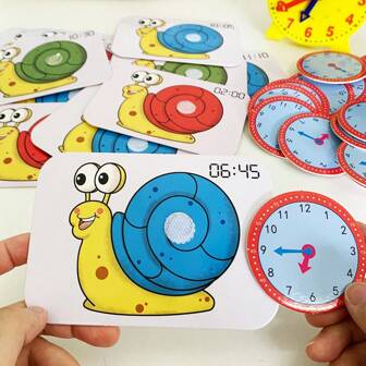 1 stuk speelgoed klok voor vroege educatie, tijdherkenning, leerprogramma, dik papieren digitale klok, kinderwekker, educatieve klok voor kleuters
