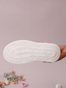 (Thick-Soled White Shoes) Women's Casual Sports, Low-Top 4D Printed 5.5 Cm Thick-Soled Heightened Wedge-Heeled Thick-Soled Sports Shoes, Four-Season Student Shoes, Outdoor Sports Running Shoes, Lace-Up Lightweight Women's Sports Shoes - 米色 - 查看 7