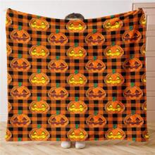 1 件南瓜风格图案毛毯，万圣节毛毯，柔软温暖的毛绒盖毯，适用于家居装饰、客厅、沙发、午睡、休闲椅和卧室、秋季装饰、秋季装饰、房间装饰