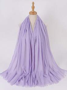 1 chiếc khăn choàng hijab modal dài mềm mại, nhẹ, màu trơn cỡ lớn dành cho nữ, mùa thu/đông - Nhiều màu - Xem 18