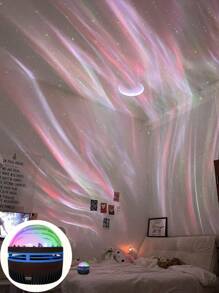 星空投影 LED 灯，带遥控器的多色图案，星星、月亮和浪漫的星空氛围，水晶立方体 LED 投影灯，床头灯和睡眠灯，银河星空投影仪，卧室夜灯投影仪