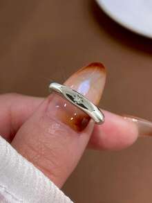 1 件 925 纯银抛光戒指简约日常戒指女士戒指精美女士珠宝礼品女士时尚配饰