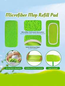 Paños de mopa súper absorbentes y reutilizables, paño de limpieza de poliéster adecuado para el cuidado de pisos secos y húmedos, fácil de reemplazar los paños para la limpieza del hogar, limpieza en seco y húmedo | Paño conector seguro | Paño de limpieza, mopa de limpieza de pisos