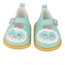 MSYO 1双14英寸美国娃娃鞋，可爱毛绒蝴蝶结皮鞋，时尚百搭公主休闲鞋，娃娃配件，适合作为小女孩的生日/节日/万圣节礼物 - 彩色 - 查看 5