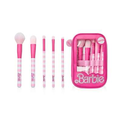  Vanilla Underground X Barbie Womens Pink Makeup Brush Set | Barbie Disposable Brushes Set | Officially Licensed Merch