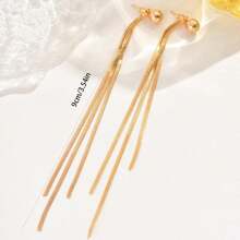 1 件合金长流苏耳环，优雅浪漫复古韩式时尚耳环，适合日常佩戴、礼物、派对和聚会