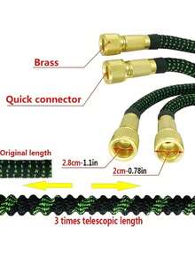 5pcs Expandable Garden Hose With 8-Pattern Spray Nozzle, Metal Connectors, Home Cleaning Car Washing Irrigation Supplies - Dark Green - View 6