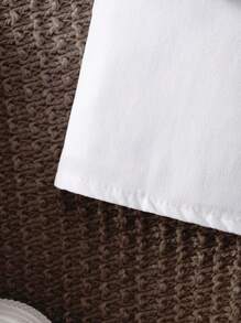 適用於休閒聚會的Tween男孩經典校園風口袋前白色長袖正式襯衫 - 白色 - 查看 8