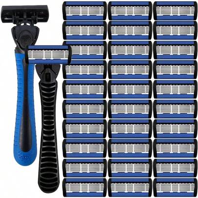 剃须刀男士手动剃须刀，6层刀片剃须刀，面部脱毛工具，安全剃须刀