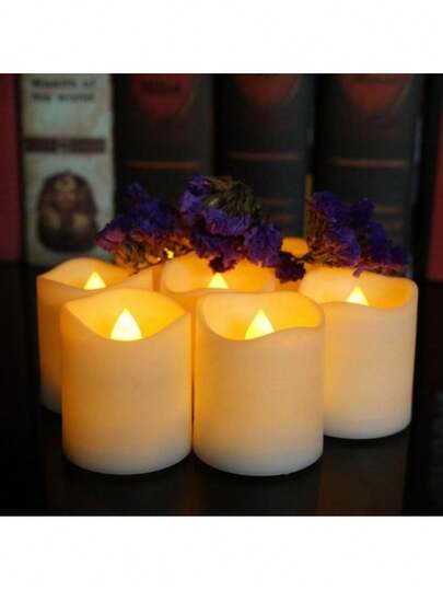 Kit 12 Velas LED Decorativas Amarelas Eletrônicas Sem Fumaça – Luz Suave Para Natal/ Dia dos Namorados/ Casamento e Festas Românticas