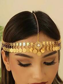 1 chiếc mặt dây chuyền hình đồng xu phong cách Bohemian cổ điển, trang sức dành cho nữ, trang sức cưới, phụ kiện tóc, dành cho cô dâu tương lai - Nhiều màu - Xem 3