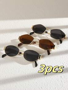 1 套/2 套/3 套/4 套/6 套超轻超大椭圆形镜框眼镜，百搭时尚，适合女性，大镜框显瘦，适合夜店，日常生活搭配和户外旅行配件，夏季必备太阳镜，复古风格椭圆形镜框，适合外出装扮，返校 - 彩色 - 查看 21