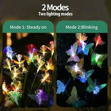 Butterfly Garden Decor Swaying Solar Butterflies Lights Outdoor For Garden Patio Yard Porch Christmas Flower Bed Decorations, House Warming Gifts 2 Pack - Đèn nhiều màu sắc - Xem 4