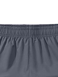 Tween Boys Breathable Loose Solid Color Elastic Waist Shorts, Sports Wear - Dark Grey - View 3
