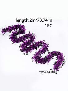 1pc Halloween Decoration Colorful Streamer, 2m Density Ribbon, Halloween Party Decor Pumpkin Ribbon, Bat Ghost Tinsel, Holiday Atmosphere Background - Multicolor - View 6