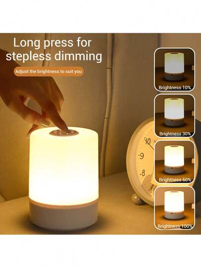 1 件便捷床头灯 USB 插入式供电模式 触摸可调多色温暖小台灯 便携式 LED 触摸小夜灯 适用于儿童和成人 助眠、哺乳灯、护眼小夜灯