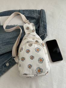 Pochete feminina branca com estampa de morango, bolsa de cintura, porta-moedas, bolsa de lona com vários bolsos, pequena bolsa para celular, linda bolsa de viagem rosa