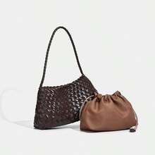 Handmade Woven Bag, Fashion Leather 2025 New High-End French Retro Baguette Underarm Shoulder Bag, Chic Tote Handbag - Multicolor - View 10