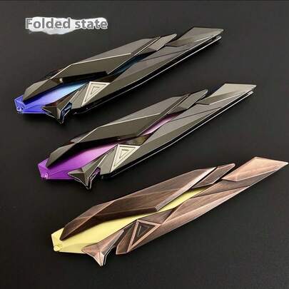 1 件无畏契约奇点，Valorant 商品模型，全 ABS 塑料，可折叠，酷炫减压坐立不安玩具，适合成人，完美的生日、节日、万圣节、圣诞节礼物，有蓝色和紫色可选