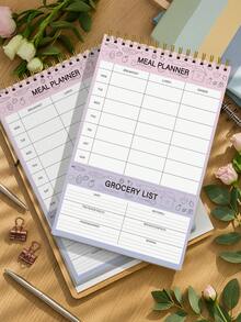 Trees 1pc A5 Size Minimalist Meal Planner,Weekly & Daily Meal Preparation Diary,Grocery List For Menu Planning,Great Tool For Healthy Lifestyle & Organized Meal Planning,School & Office Supplies,Back To School