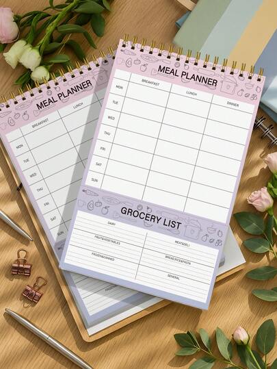 Trees 1 A5 Size Minimalist Meal Planner Notebook, Includes Weekly And Daily Meal Prep Records, Menu Planning And Shopping Lists, Ideal Tool For Healthy Lifestyle And Organized Meal Planning, Suitable For School And Office Use, Essential For Back-To-School Season