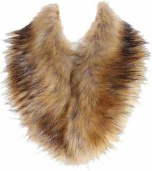Young Faux Fur Collar Women's Neck Warmer Scarf Wrap - 自然 - 查看 1