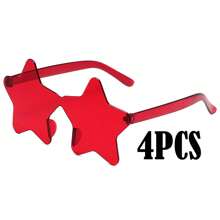 1-10副 - 无框五角星形眼镜，透明糖果色，派对眼镜，适合作为派对礼品，完美适用于泳池派对、海滩派对、夏季派对、生日派对、嘉年华、趣味活动或派对赠品（颜色随机）。