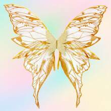 1 pieza Encantadoras alas de mariposa de hada brillantes, accesorio de fotografía de moda para fiestas, adecuado para fiestas temáticas de Halloween, despedida de soltera, cosplay, fiestas temáticas de hadas mariposas, reuniones, decoración para actuaciones en el escenario, regalo de 18 cumpleaños, decoración de boda nupcial